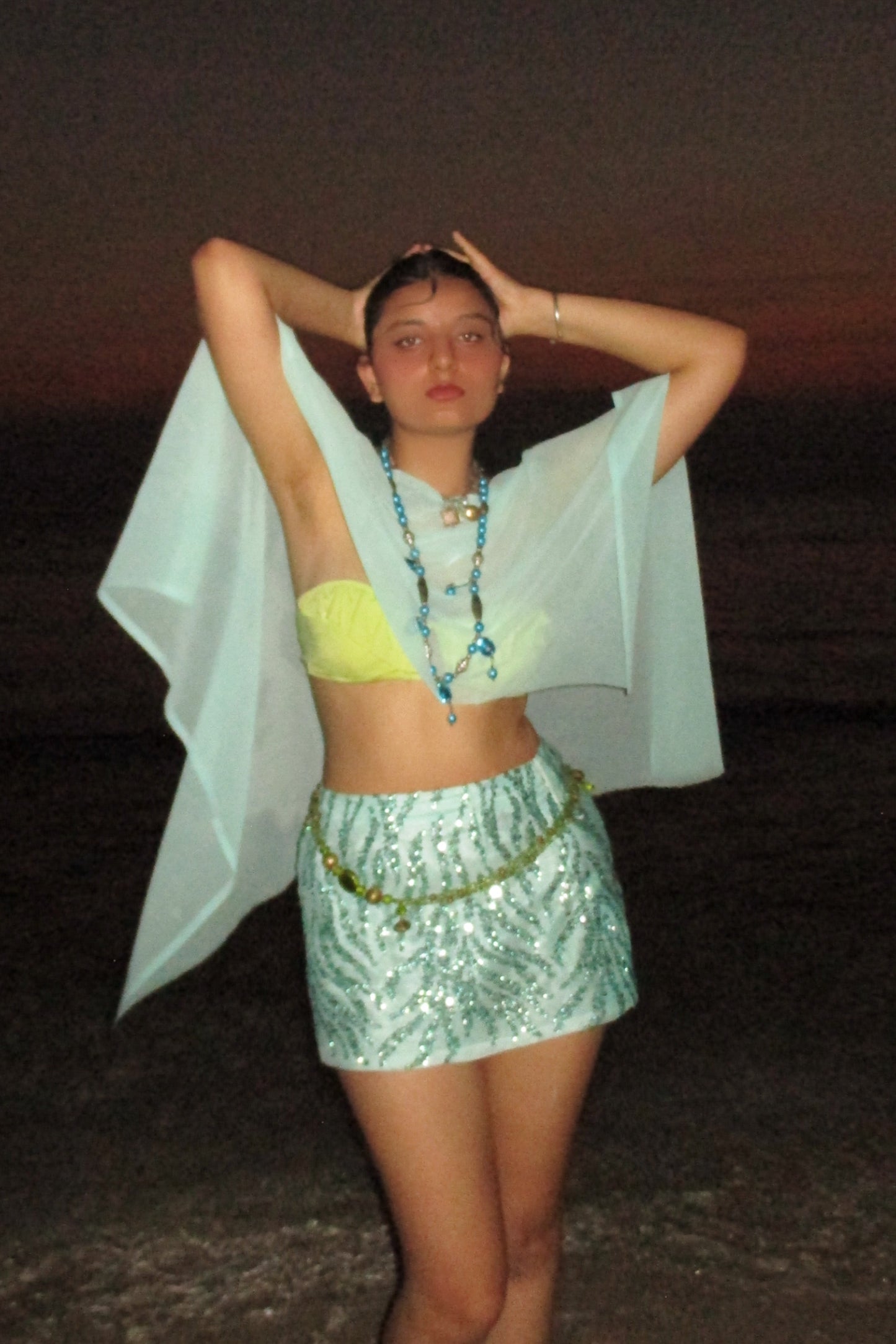 Aqua lust skirt (with cape)