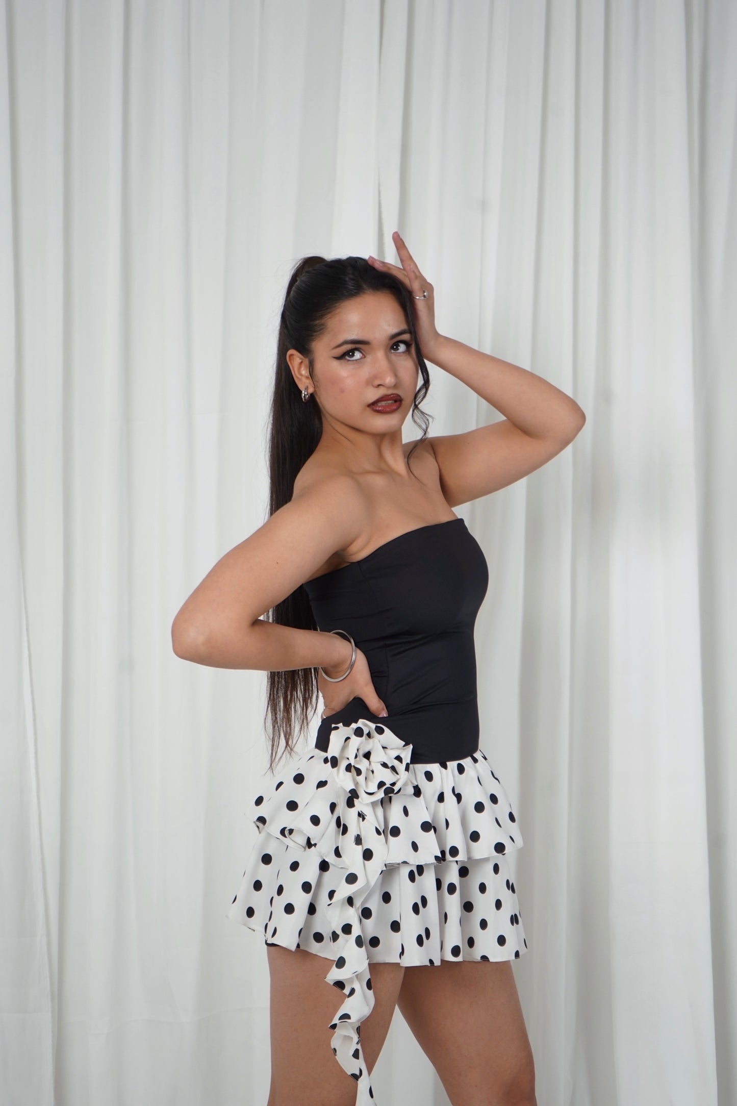 polka dot mini dress